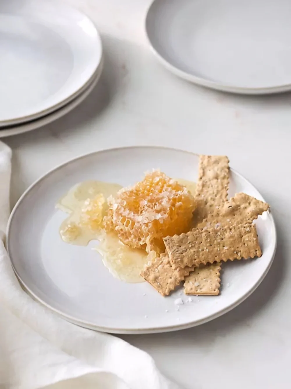 Anthropologie Ginny milky and glossed Ceramic Side Plates - Set of 4